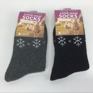 Heat Trendz Women's Socks Wool Blend Size 9-11 Gray & Black 2 Pair Hiking Winter